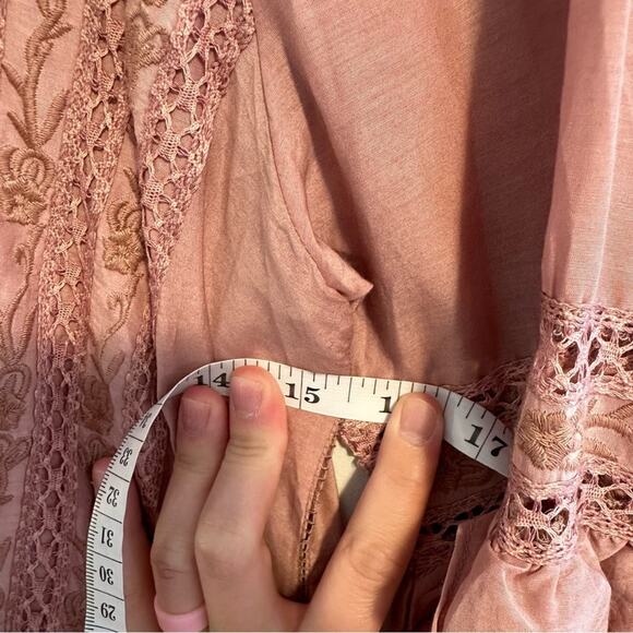 NWT SEA New York Mauve Pink Floral Embroidered Button Front Maxi Dress XS - Picture 6 of 15